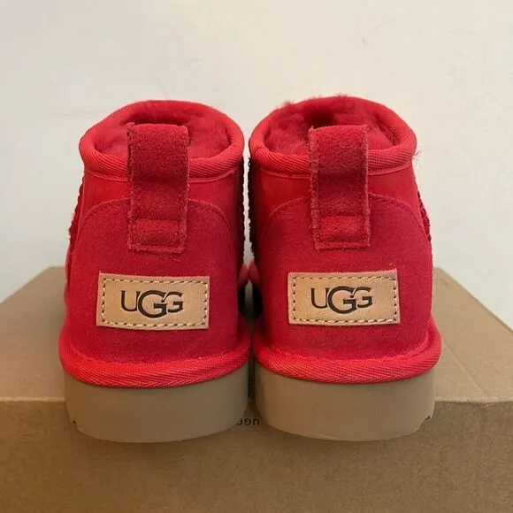 UGG Classic Ultra Mini Booties Red US Women Size 6/UK 4/EU 37(Box without lid)