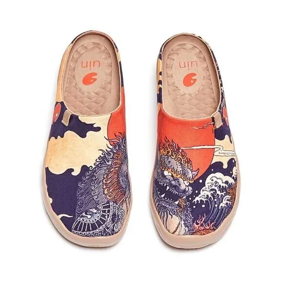 UIN Men's Slipper Comfort Mules Walking Casual Travel Shoes (Creature Slipper)