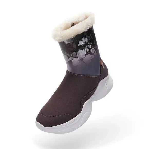 UIN Women's Snow Boots Walking Casual Travel Shoes ( DYE-GRAY PALMA 3)