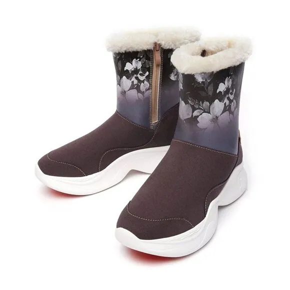 UIN Women's Snow Boots Walking Casual Travel Shoes ( DYE-GRAY PALMA 3)