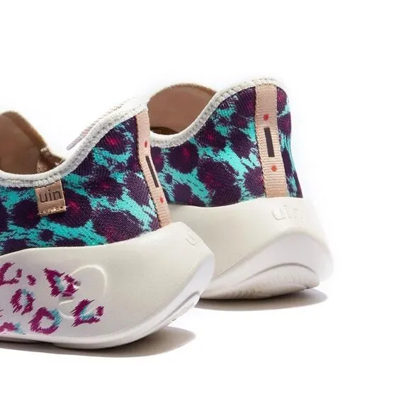 UIN Women's Sneakers Lightweight Casual Athletic Shoes (Blue Purple Leopard)