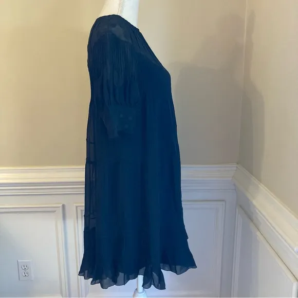 ULLA JOHNSON Silk Polka Dot Wave Embroidered Dress