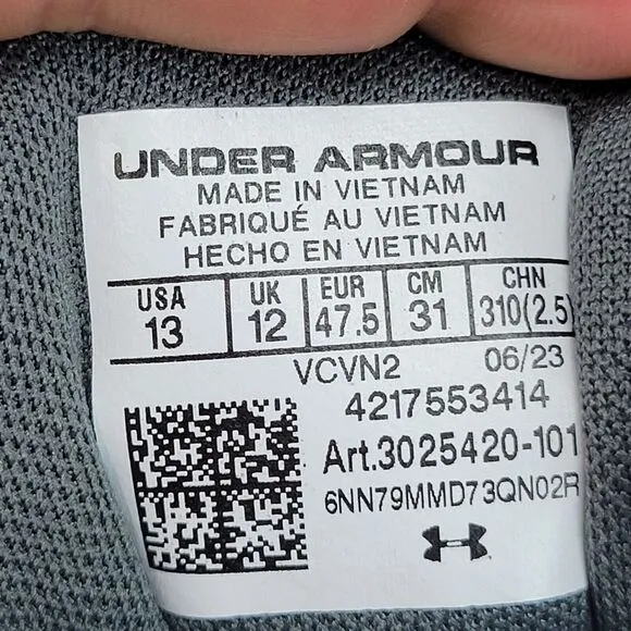 Under Armour Escape 4 Mens Shoes 13 Gray Orange‎ Running Gym Workout Lightweight