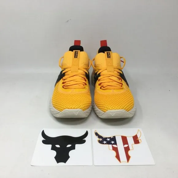 Under Armour Project Rock 4 Heritage Training Shoes, Size 7 - Golden Men's