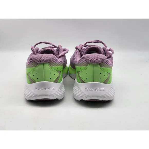 Under Armour Youth Running Shoes 5.5Y Purple Neon Green Mesh Sneakers