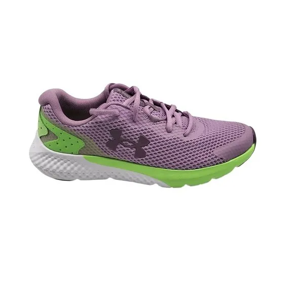 Under Armour Youth Running Shoes 5.5Y Purple Neon Green Mesh Sneakers