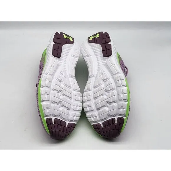 Under Armour Youth Running Shoes 5.5Y Purple Neon Green Mesh Sneakers