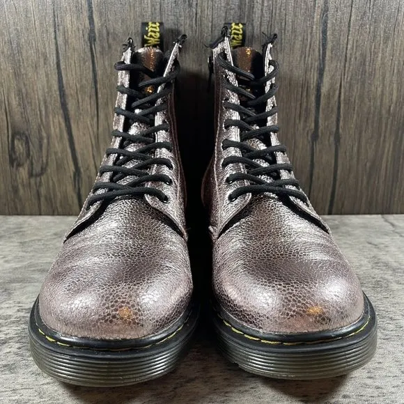 Unisex Dr. Martens 1460 Glitter J Boots Dark Pink Lace Up Zip Women’s Size 5
