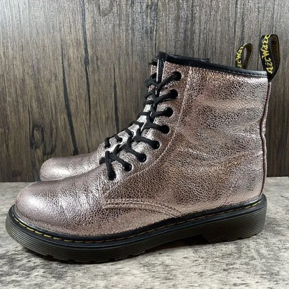 Unisex Dr. Martens 1460 Glitter J Boots Dark Pink Lace Up Zip Women’s Size 5