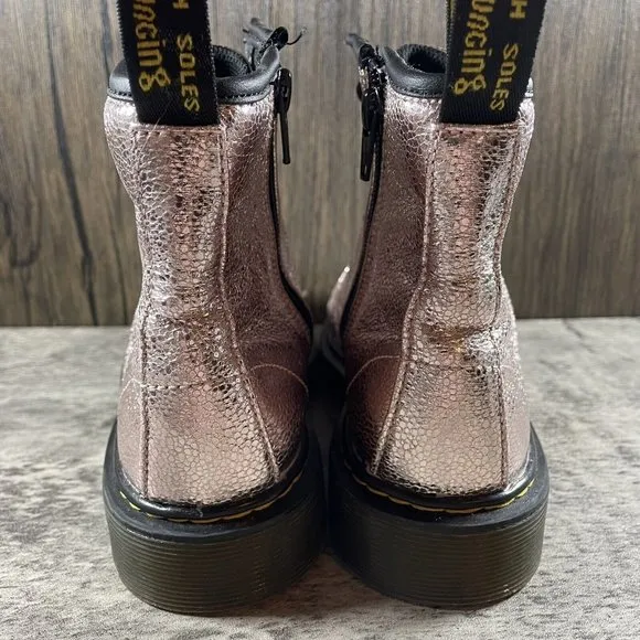 Unisex Dr. Martens 1460 Glitter J Boots Dark Pink Lace Up Zip Women’s Size 5