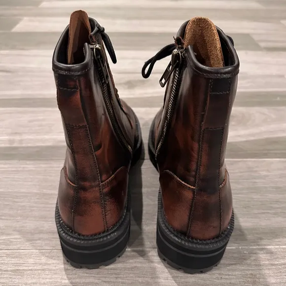 Urban Outfitters brown burnished combat boots