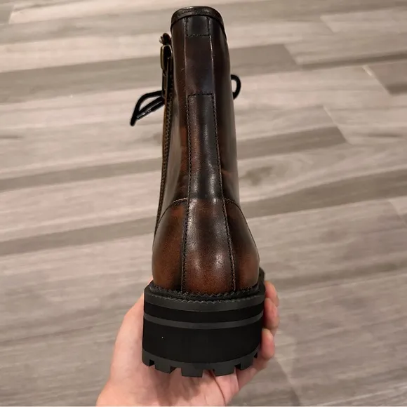 Urban Outfitters brown burnished combat boots
