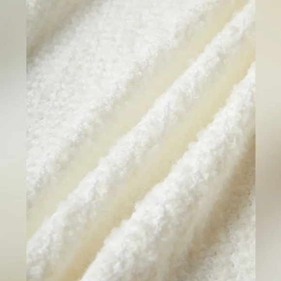 Urban Revivo off white ivory &amp; black textured knit cardigan with good buttons