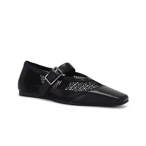 Vagabond Wioletta Mary Jane Flats shoes mesh ballet buckle Black Revolve 8.5