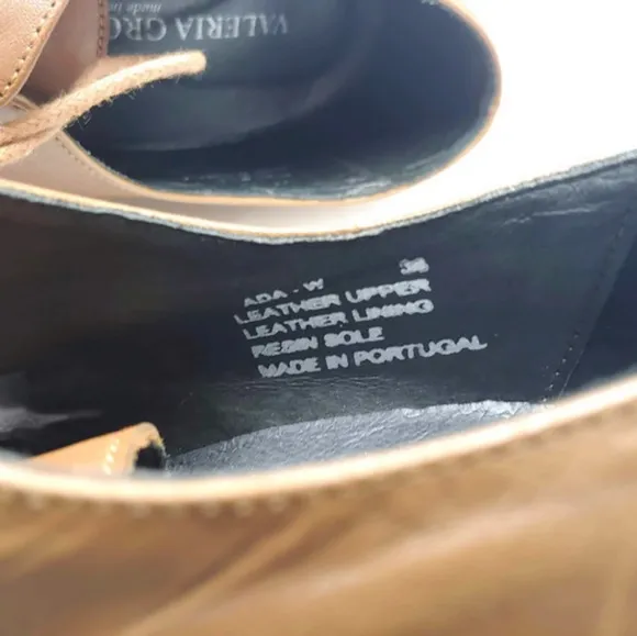 Valeria Grossi Lace Up Ankle Boots Brown Heel