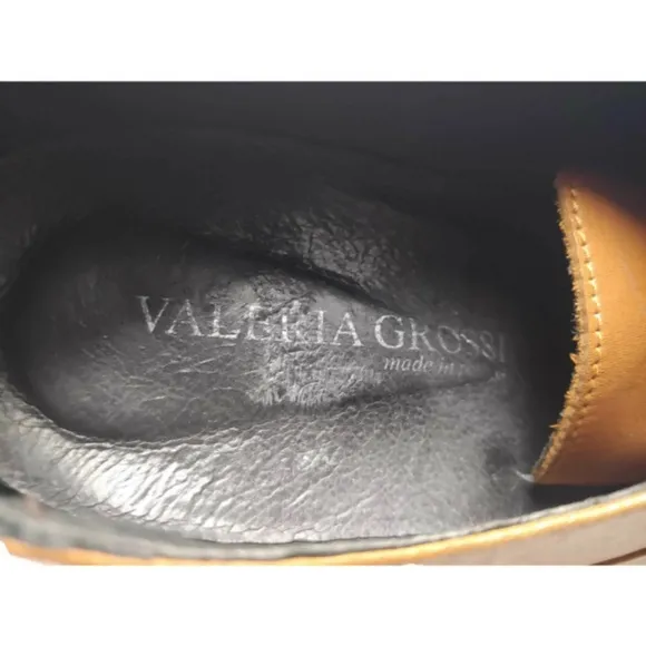 Valeria Grossi Lace Up Ankle Boots Brown Heel