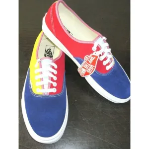 Vans Authentic Men's Sunshine Suede Multi Colored Skate shoes Sizes NWT