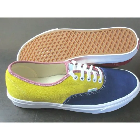 Vans Authentic Men's Sunshine Suede Multi Colored Skate shoes Sizes NWT