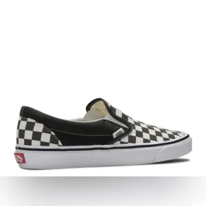 Vans charcoal  gray and White Checkered Slip-On Shoes