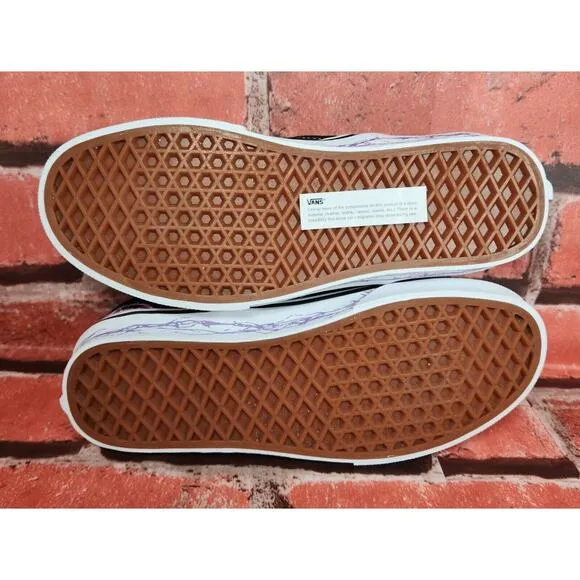 VANS Classic Slip On Zap Black Canvas Men Sneakers Skate Glow In Dark NWOB SZ 6