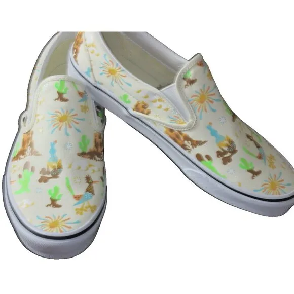 Vans Men's Classic Slip On Get Outdoors Marshmallow White Canvas Shoes Sizes NIB