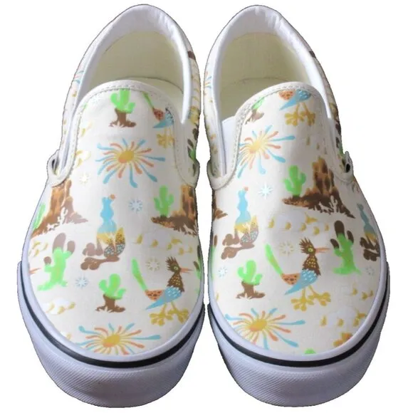 Vans Men's Classic Slip On Get Outdoors Marshmallow White Canvas Shoes Sizes NIB