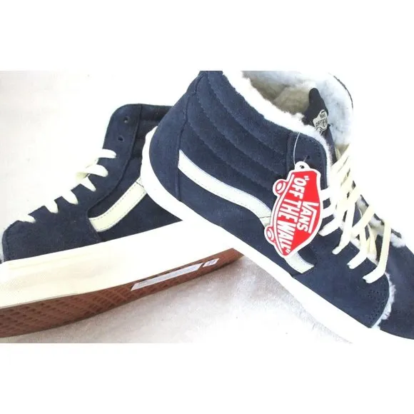 Vans Men's Sk8-Hi Cozy Hug Lined Parisian Night Blue White shoes Sizes NIB