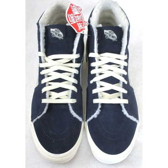 Vans Men's Sk8-Hi Cozy Hug Lined Parisian Night Blue White shoes Sizes NIB
