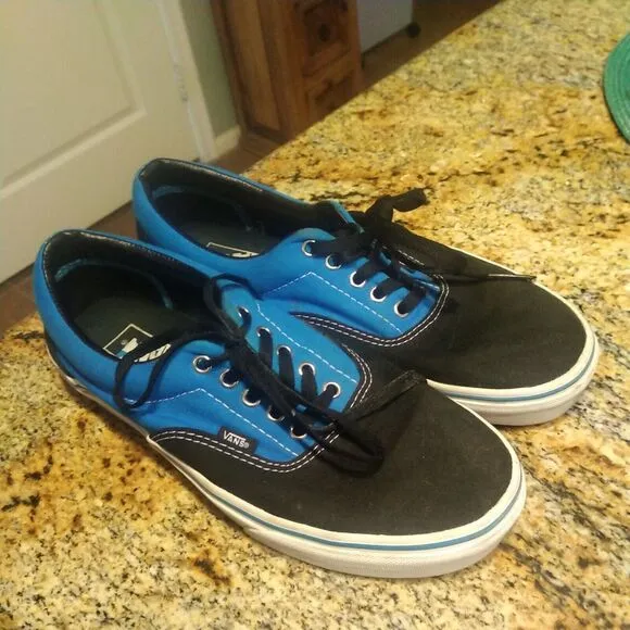 Vans Off the Wall 2 Tone Mens 10.5 Women's 12 Blue Black Skateboard Shoes TB4R