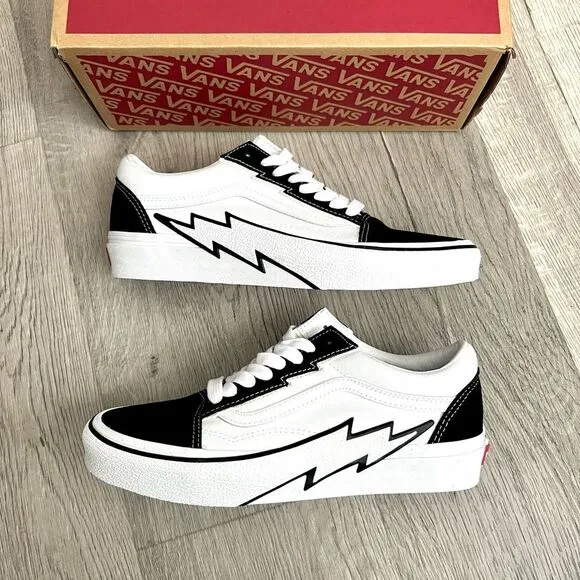 Vans Old Skool Bolt Shoes-Two Tone Black/White-size 8 men’s, 9.5 women’s-NEW!!