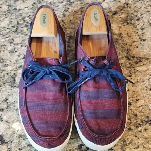 Vans Red and Blue Boat Shoes Classic Nautical Style