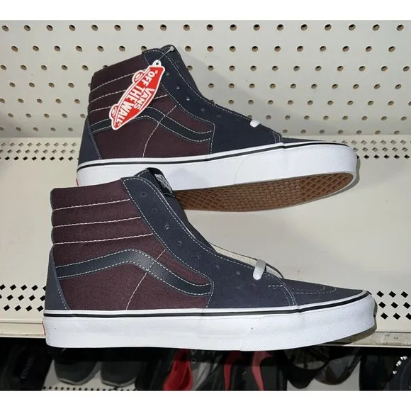 VANS Sk8-Hi 2-Tone Navy Blue Port Royale Mens Athletic Skate Shoes Size 7.5