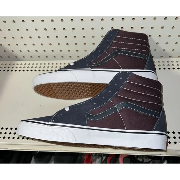 VANS Sk8-Hi 2-Tone Navy Blue Port Royale Mens Athletic Skate Shoes Size 7.5