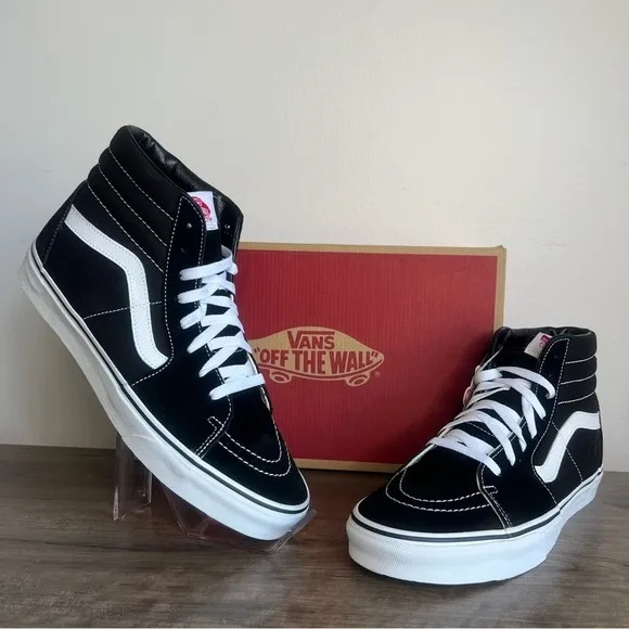 Vans Sk8 Hi Black / White Men's Shoe Size 12 #B1552