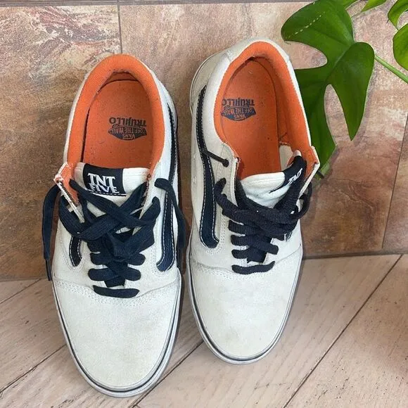 Vans TNT 5 Shoes-Black/Tan/Cream Old Skool Suede / Leather Mens Size 9
