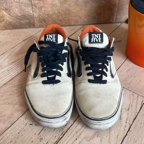 Vans TNT 5 Shoes-Black/Tan/Cream Old Skool Suede / Leather Mens Size 9