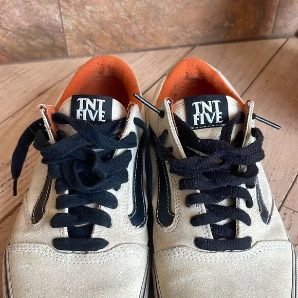 Vans TNT 5 Shoes-Black/Tan/Cream Old Skool Suede / Leather Mens Size 9