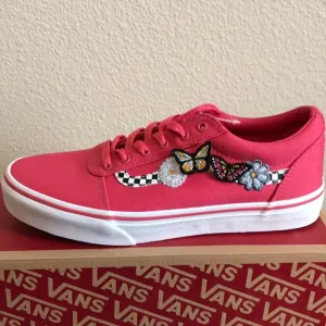 VANS Ward Girls Shoes Classic Side Checkered Stripe Size 6