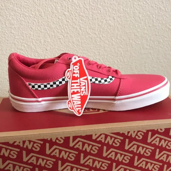 VANS Ward Girls Shoes Classic Side Checkered Stripe Size 6