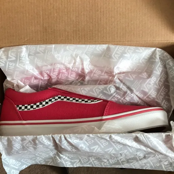 VANS Ward Girls Shoes Classic Side Checkered Stripe Size 6
