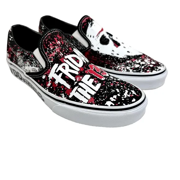 Vans X Friday the 13th House of Terror Classic Slip-On Shoes Sneakers J Voorhees