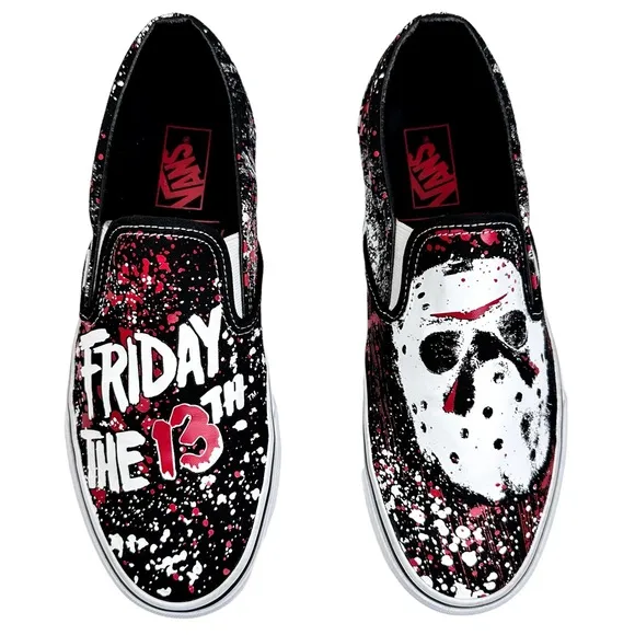 Vans X Friday the 13th House of Terror Classic Slip-On Shoes Sneakers J Voorhees