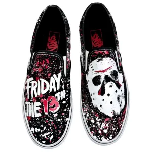 Vans X Friday the 13th House of Terror Classic Slip-On Shoes Sneakers J Voorhees