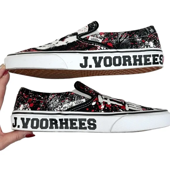 Vans X Friday the 13th House of Terror Classic Slip-On Shoes Sneakers J Voorhees