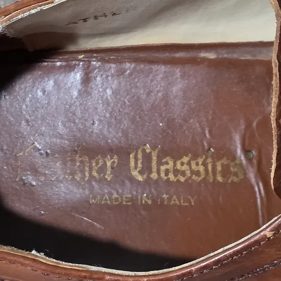Vero Cuoio Brown Italian Leather Classics Derby Dress Shoes. 8.5