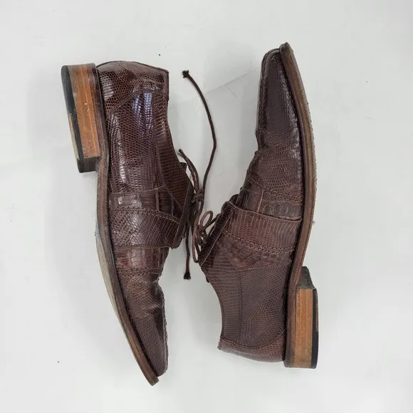 Vero Cuoio Shoes Men 9 Dress Oxford Derby Brogue Loafer Hornback Lizard Brewton