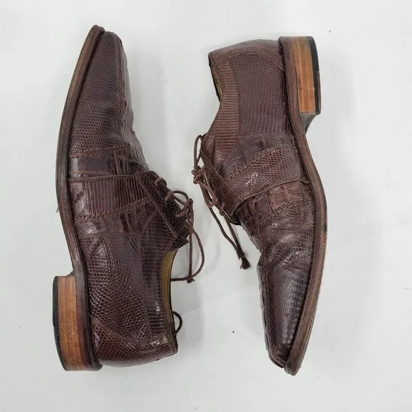 Vero Cuoio Shoes Men 9 Dress Oxford Derby Brogue Loafer Hornback Lizard Brewton