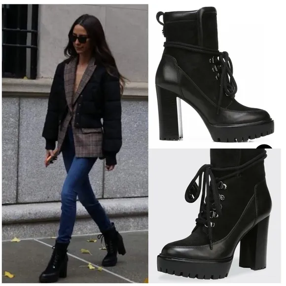 Veronica Beard Hasia Heeled Lace Up Boots