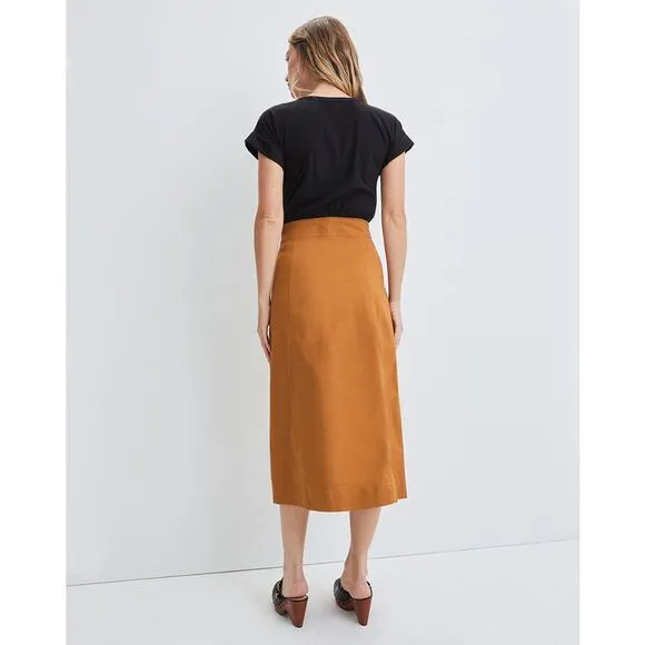 Veronica Beard Larsen Mixed-Media Midi Jeans Dress Twill Black Tan Size Small