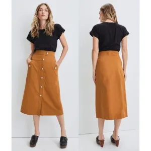 Veronica Beard Larsen Mixed-Media Midi Jeans Dress Twill Black Tan Size Small